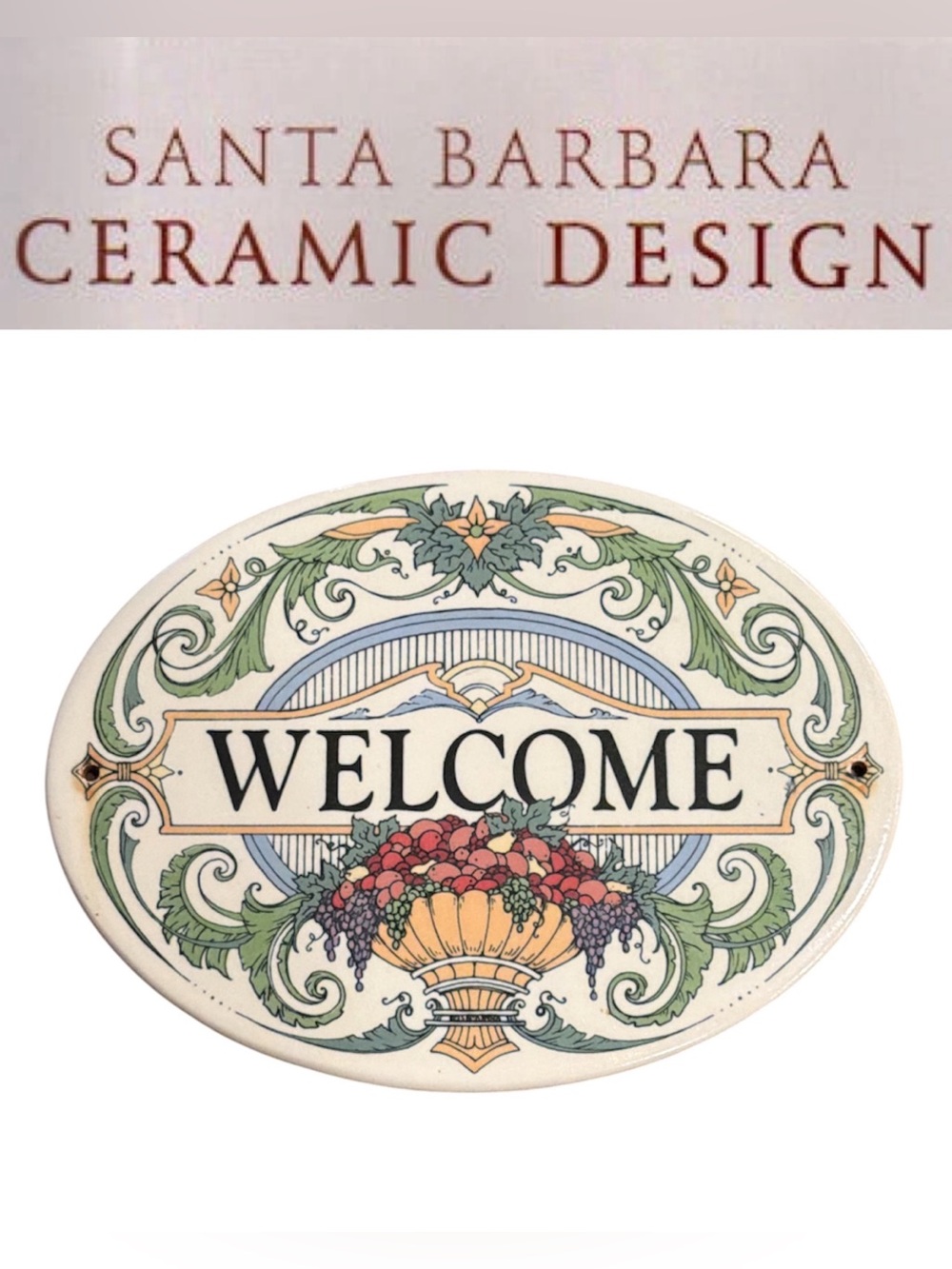 3/$30 Santa Barbara Ceramic Design Studio Welcome Sign
